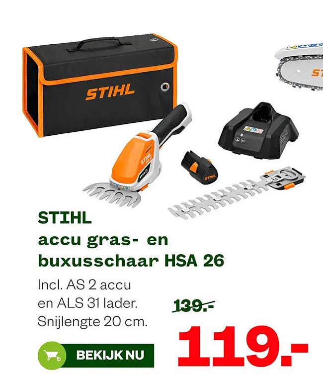 STIHL accu gras- en buxusschaar HSA 26