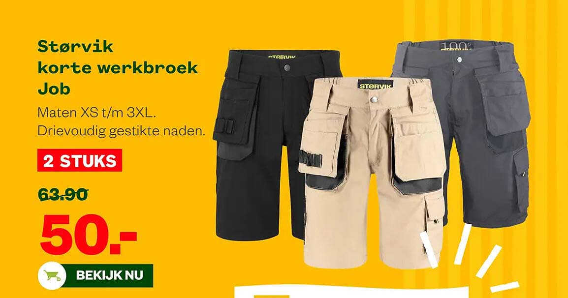 Størvik korte werkbroek Job 2 STUKS