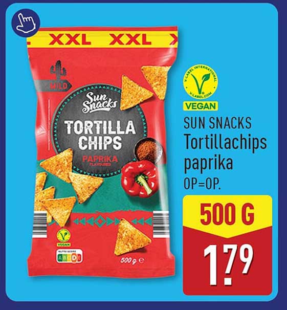 SUN SNACKS Tortillachips paprika OP=OP. 500 G