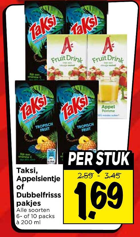 Taksi, Appelsientje of Dubbelfrisss pakjes