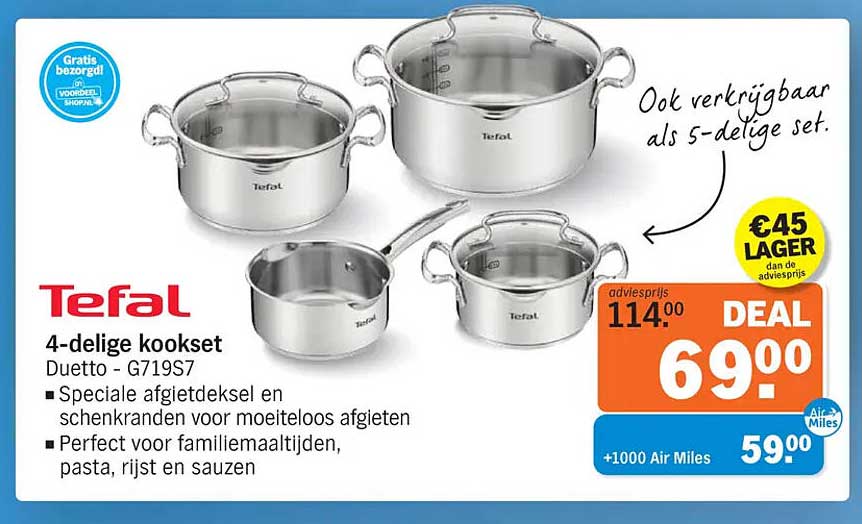 Tefal 4-delige kookset Duetto - G719S7