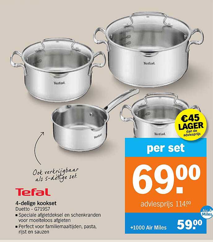 Tefal 4-delige kookset Duetto - G719S7