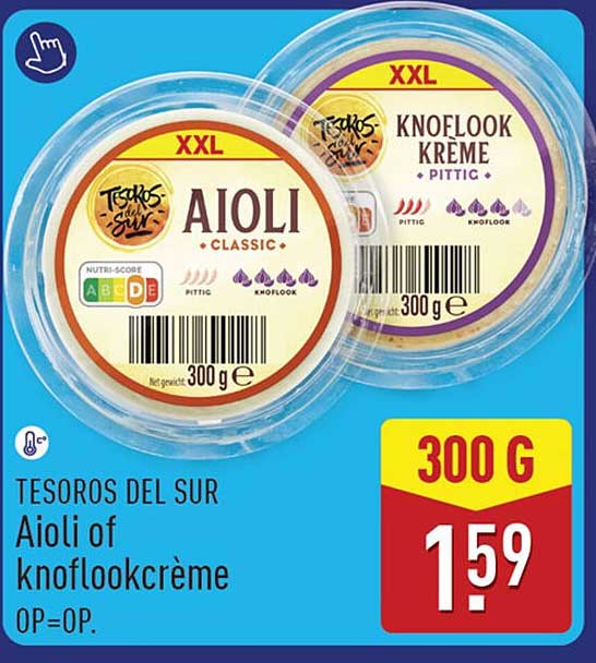 Tesoros del Sur Aioli of knoflookcrème OP=OP