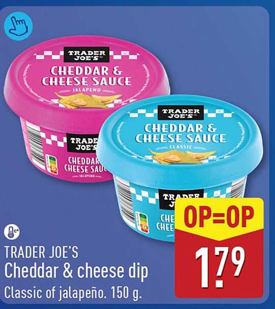 TRADER JOE'S Cheddar & cheese dip Classic of jalapeño. 150 g.