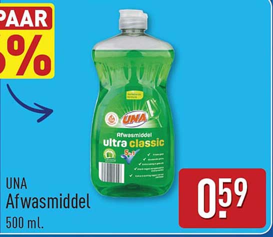 UNA Afwasmiddel 500 ml.