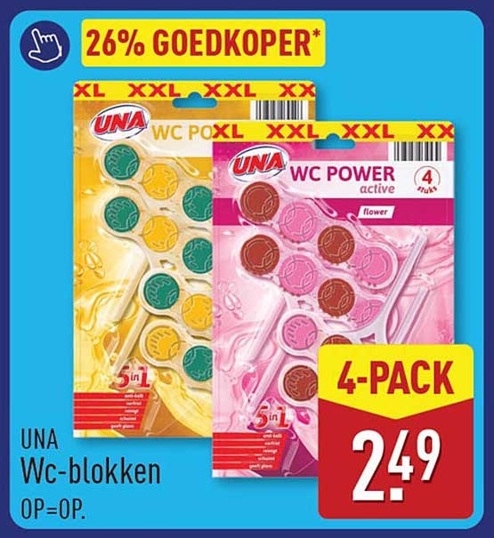 UNA Wc-blokken OP=OP. 4-PACK