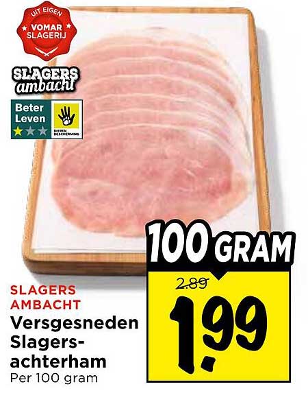 Vers gesneden Slagersachterham
