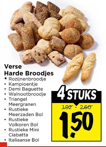 Verse Harde Broodjes 4 STUKS
