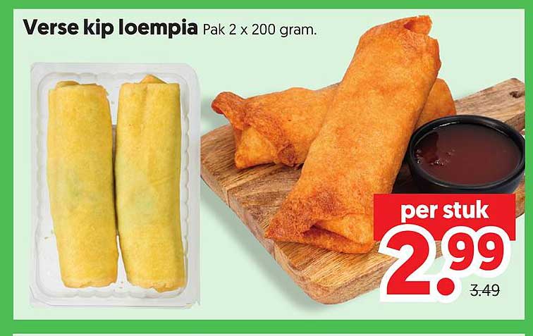 Verse kip loempia Pak 2 x 200 gram.