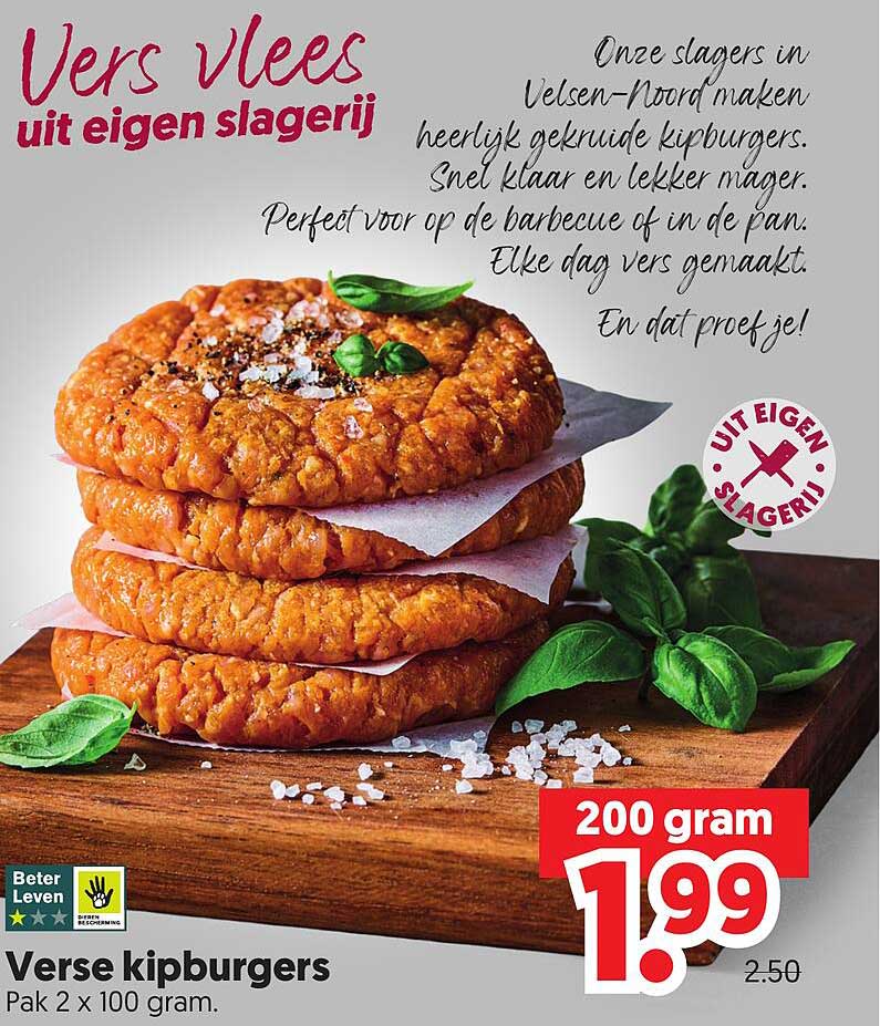 Verse kipburgers