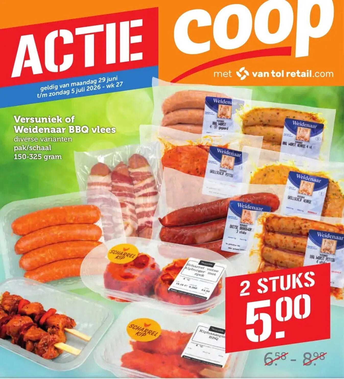 Versuniek of Weidenaar BBQ vlees diverse varianten pak/schaal 150-325 gram