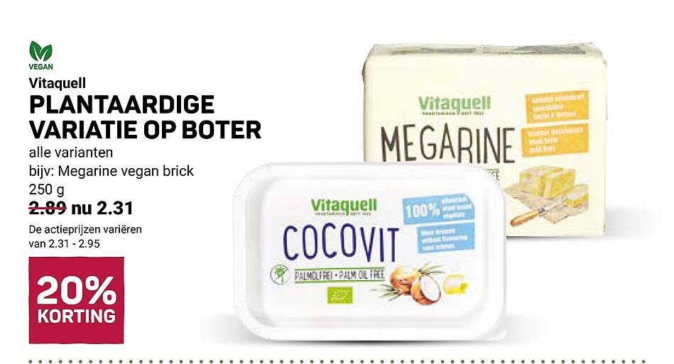 Vitaquell PLANTAARDIGE VARIATIE OP BOTER 20% KORTING