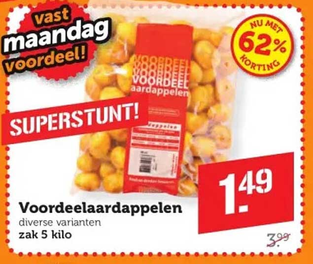 Voordeel aardappelen diverse varianten zak 5 kilo SUPERSTUNT!