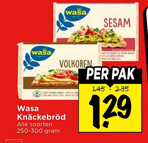 Wasa Knäckebröd Alle soorten 250-300 gram PER PAK