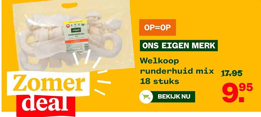 Welkoop runderhuid mix 18 stuks
