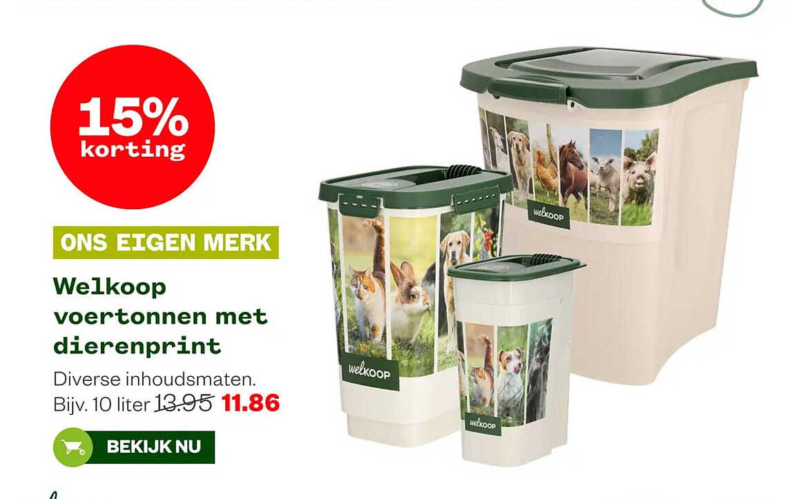 Welkoop voertonnen met dierenprint