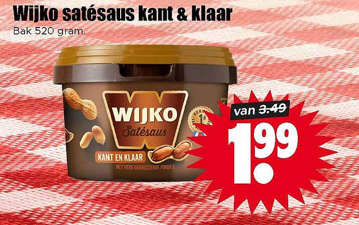 Wijko satésaus kant & klaar Bak 520 gram