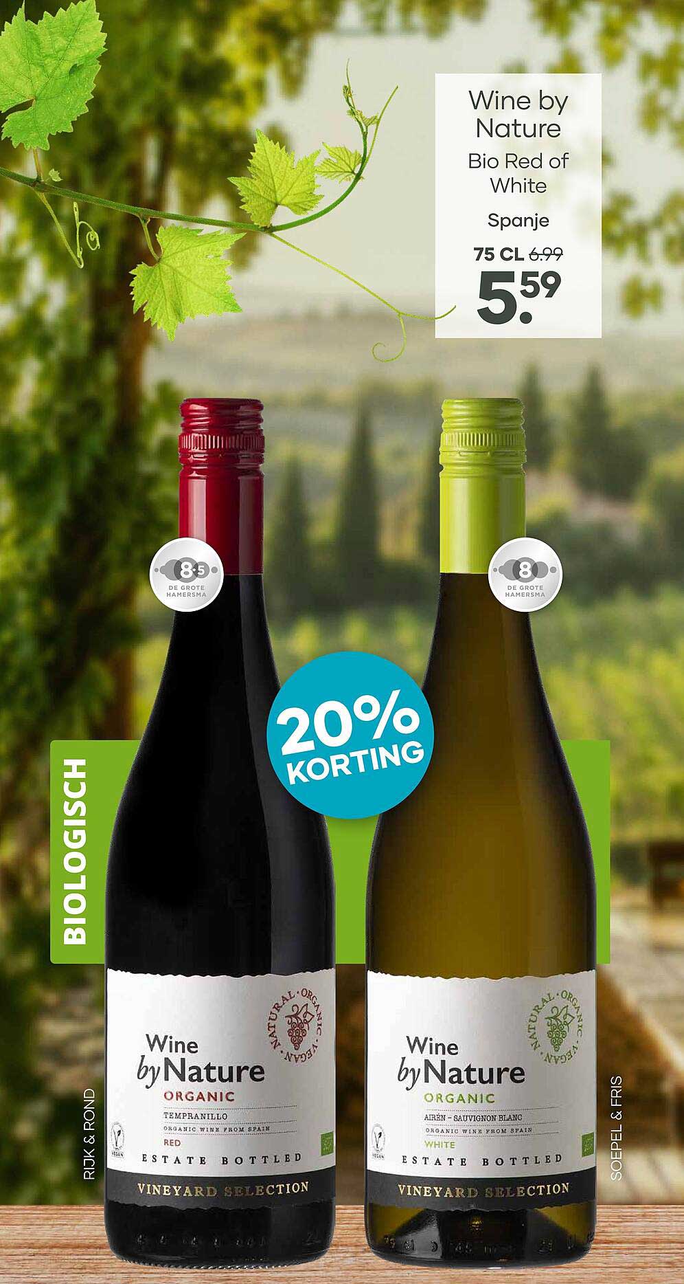 Wine by Nature Bio Red of White Spanje 75 cl 20% korting