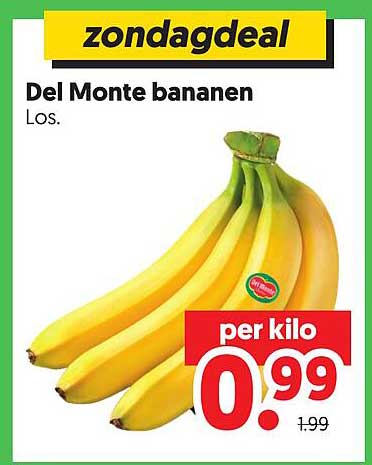 zondagdeal Del Monte bananen Los. per kilo