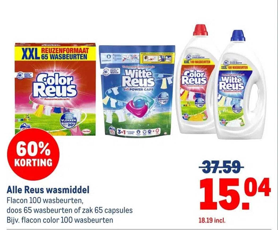 Alle Reus wasmiddelen
