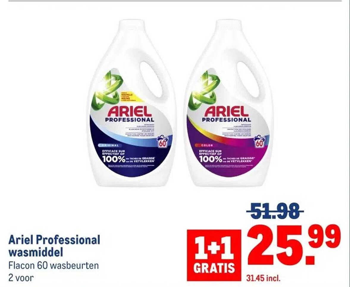 Ariel Professional wasmiddel Flacon 60 wasbeurten 2 voor