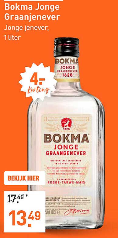 Bokma Jonge Graanjenever, 1 liter