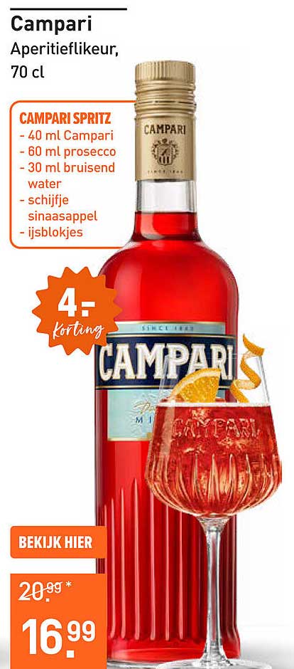 Campari Aperitieflikkeur, 70 cl