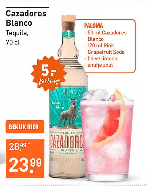 Cazadores Blanco Tequila, 70 cl