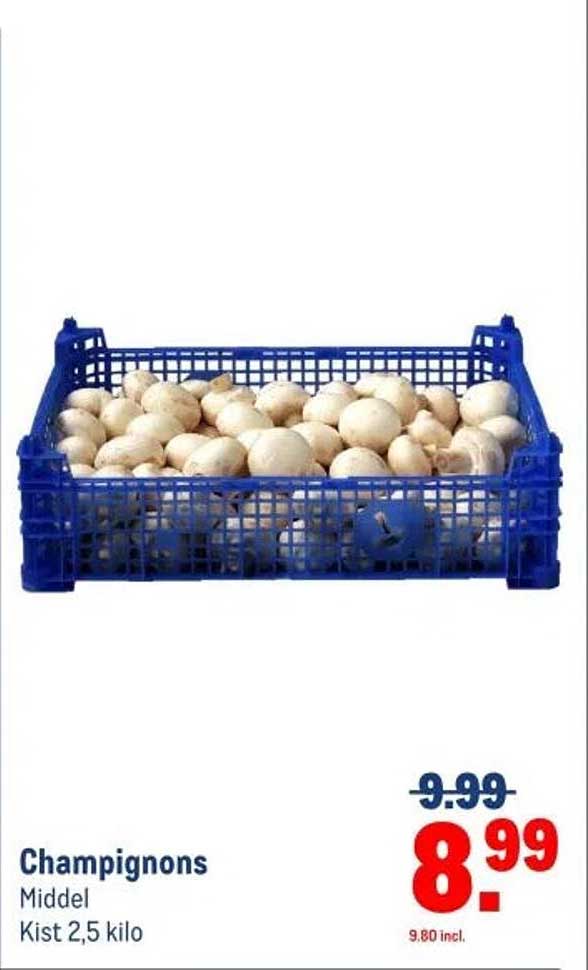 Champignons Middel Kist 2,5 kilo