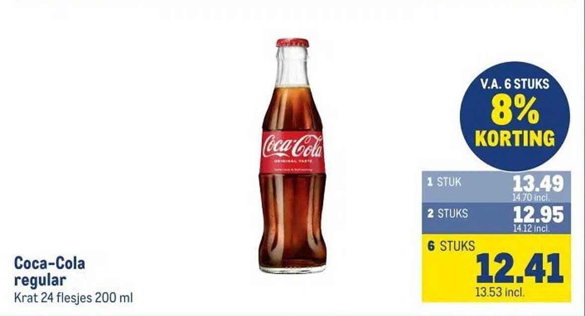 Coca-Cola regular Krat 24 flesjes 200 ml