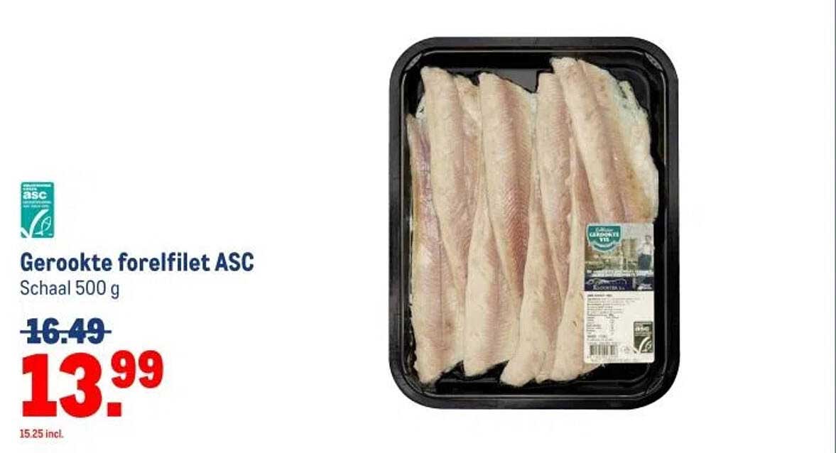 Gerookte forelfilet ASC Schaal 500 g