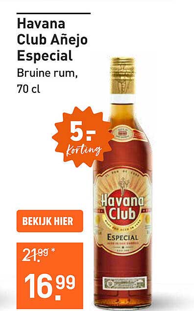 Havana Club Añejo Especial - Bruine rum, 70 cl