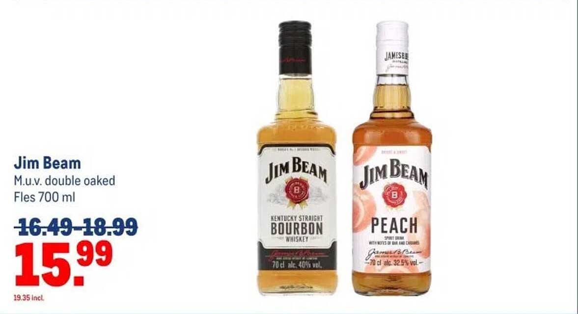 Jim Beam M.u.v. double oaked Fles 700 ml