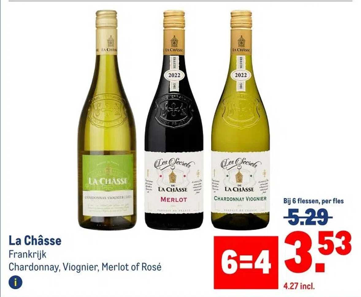La Châsse Chardonnay, Viognier, Merlot of Rosé