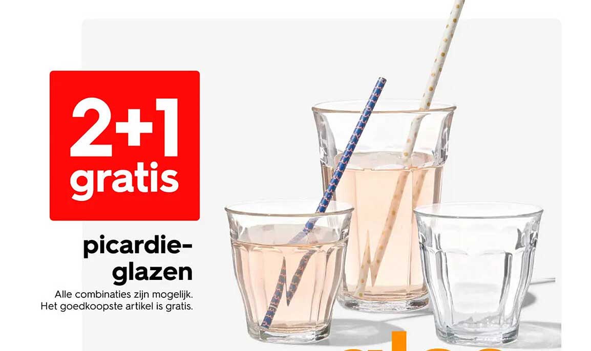 picardie-glazen 2+1 gratis