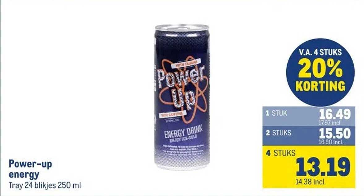 Power-up energy Tray 24 blikjes 250 ml