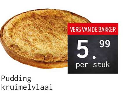 Pudding kruimelvlaai