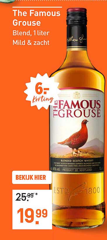The Famous Grouse Blend, 1 liter Mild & zacht