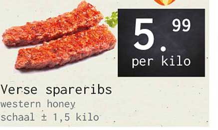 Verse spareribs western honey schaal ± 1,5 kilo