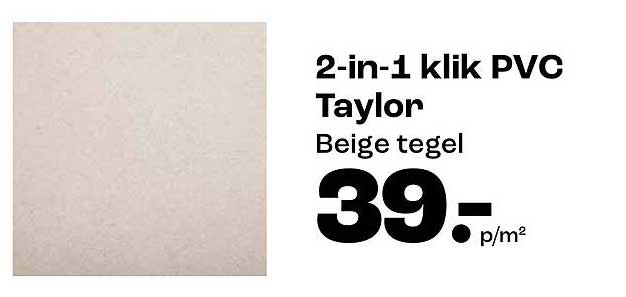 2-in-1 klik PVC Taylor Beige tegel