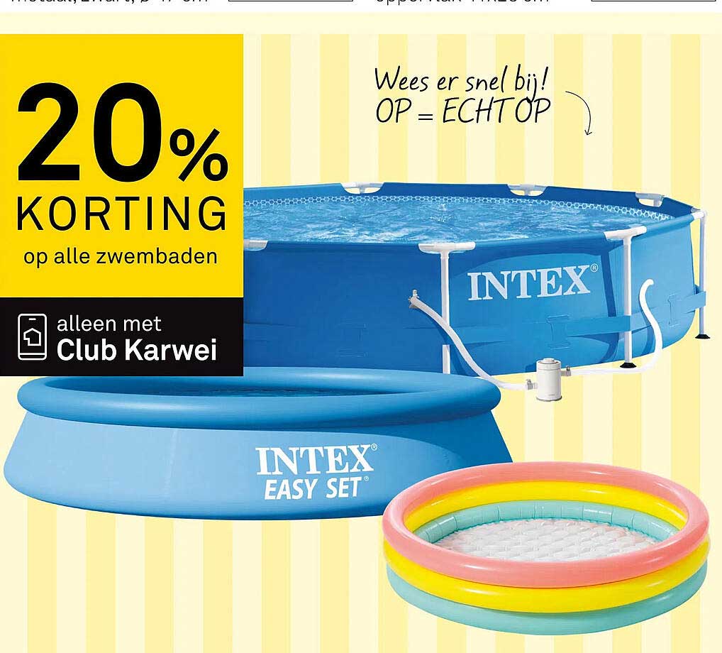 20% KORTING op alle zwembaden alleen met Club Karwei