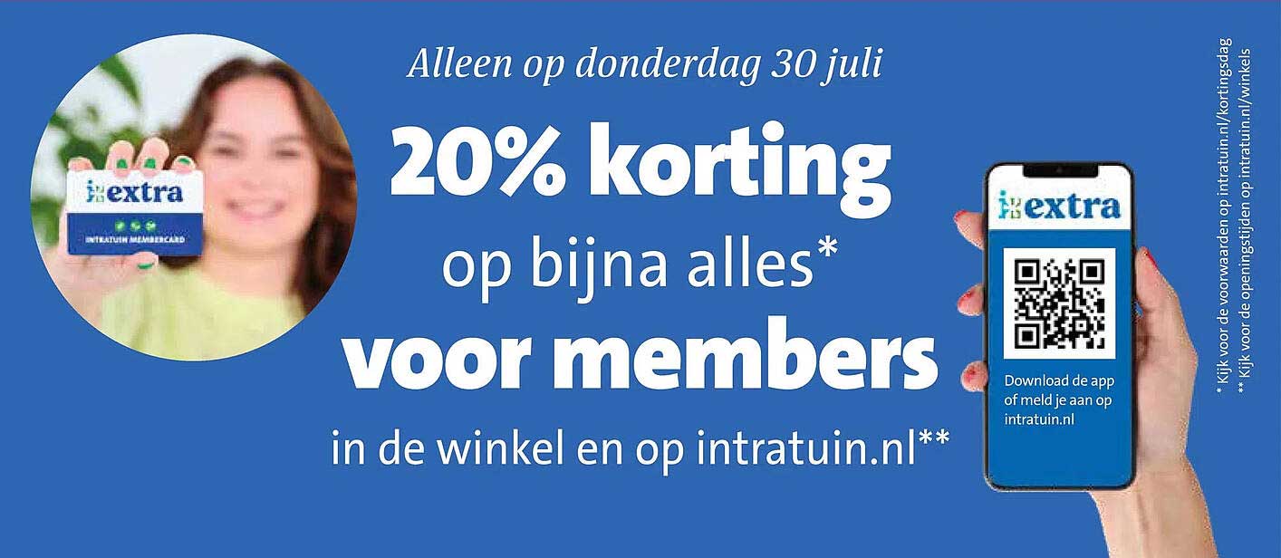 20% korting op bijna alles voor members