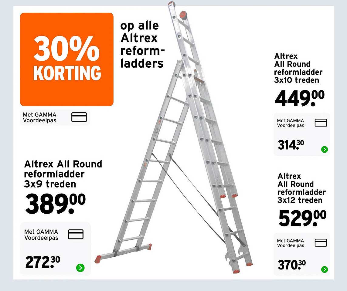 30% korting op alle Altrex reformladders