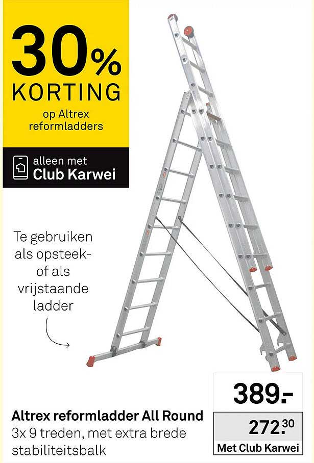 30% korting op Altrex reformladders alleen met Club Karwei