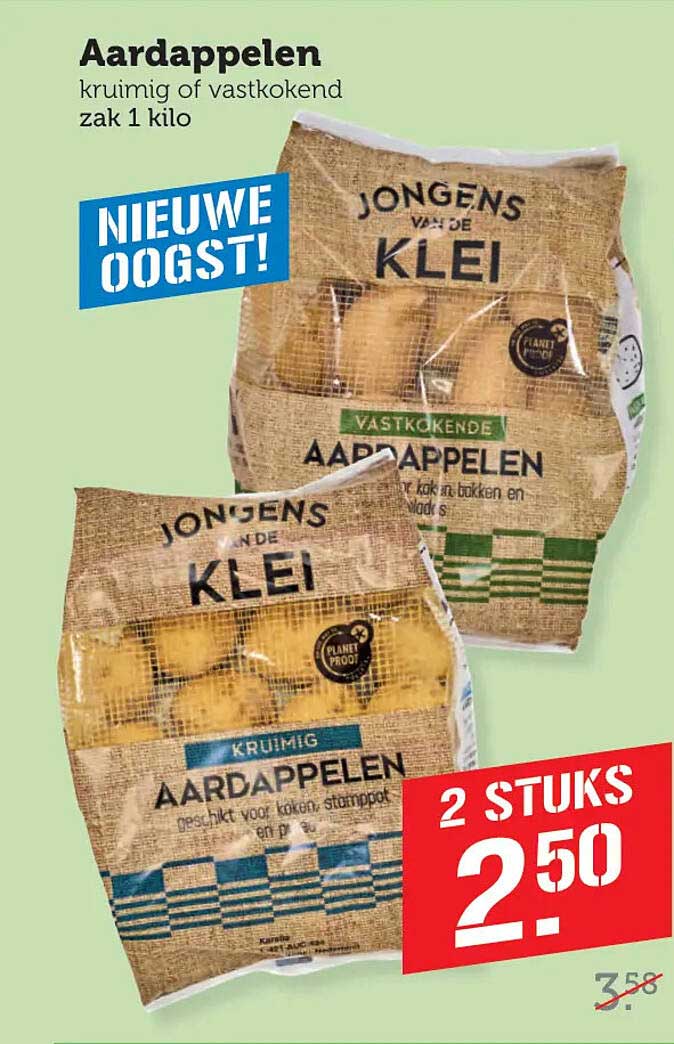 Aardappelen kruimig of vastkokend zak 1 kilo Nieuwe Oogst! 2 stuks 2.50