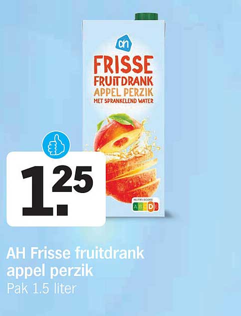 AH Frisse fruitdrank appel perzik