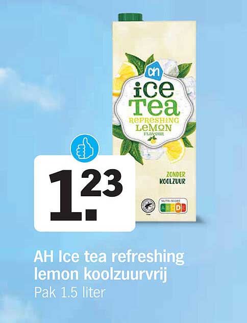 AH Ice tea refreshing lemon koolzuurvrij Pak 1.5 liter