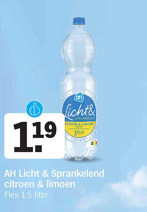 AH Licht & Sprankelend citroen & limoen Fles 1.5 liter