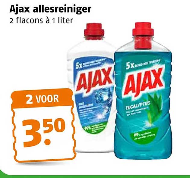 Ajax allesreiniger 2 flacons à 1 liter