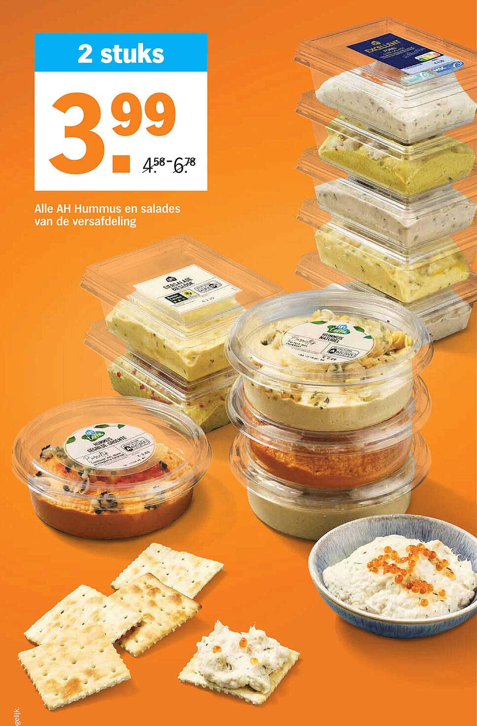 Alle AH Hummus en salades van de versafdeling